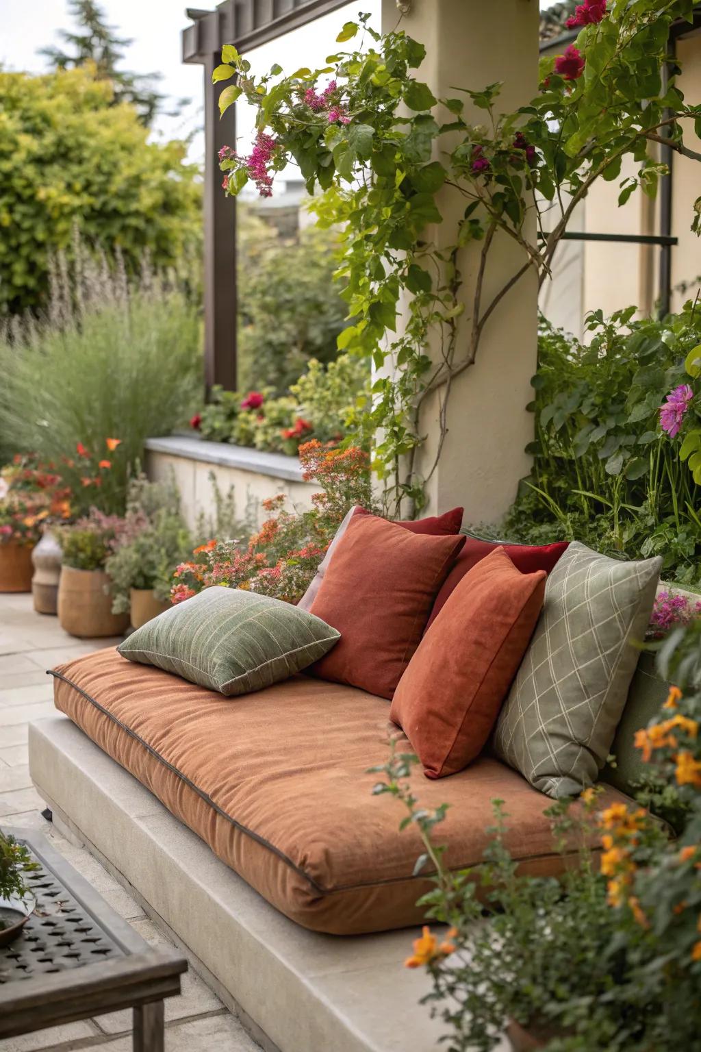 Earth tones complement the natural surroundings beautifully.