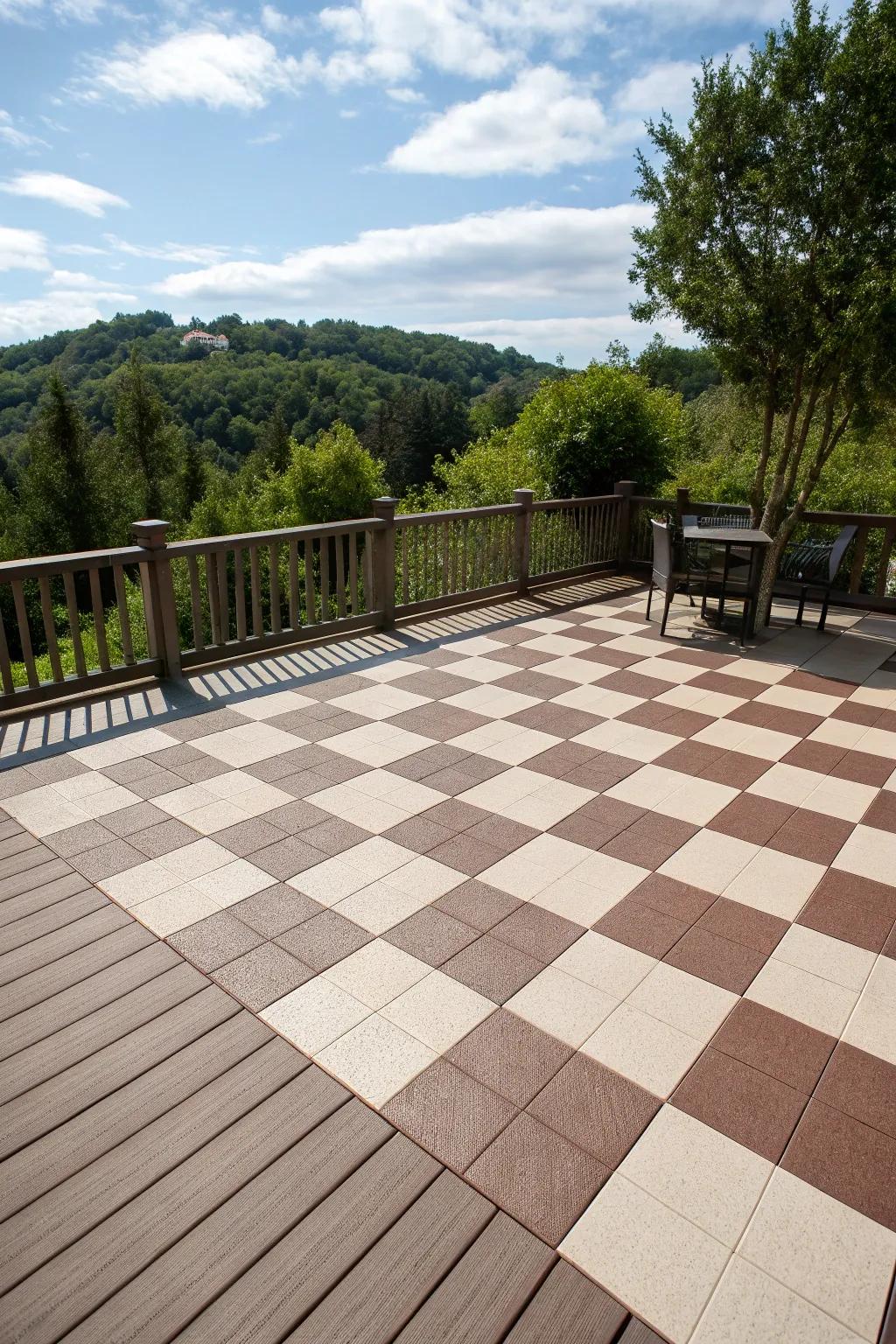Interlocking tiles: Perfect for a quick and stylish deck update.