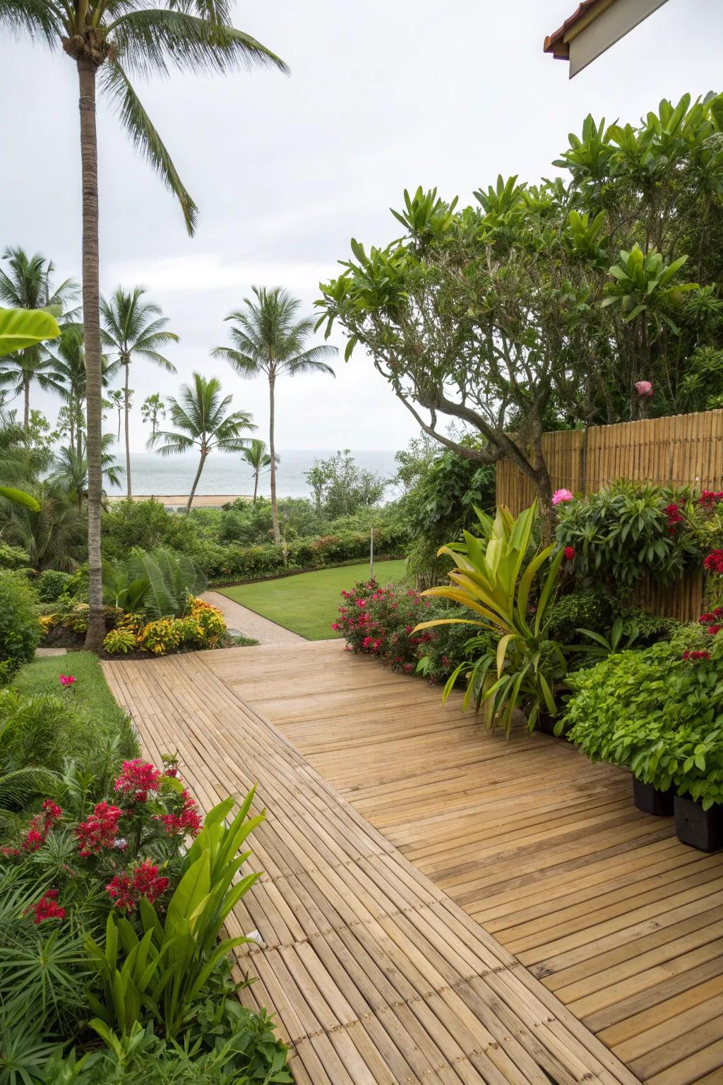 Bamboo decking: A chic and sustainable choice.