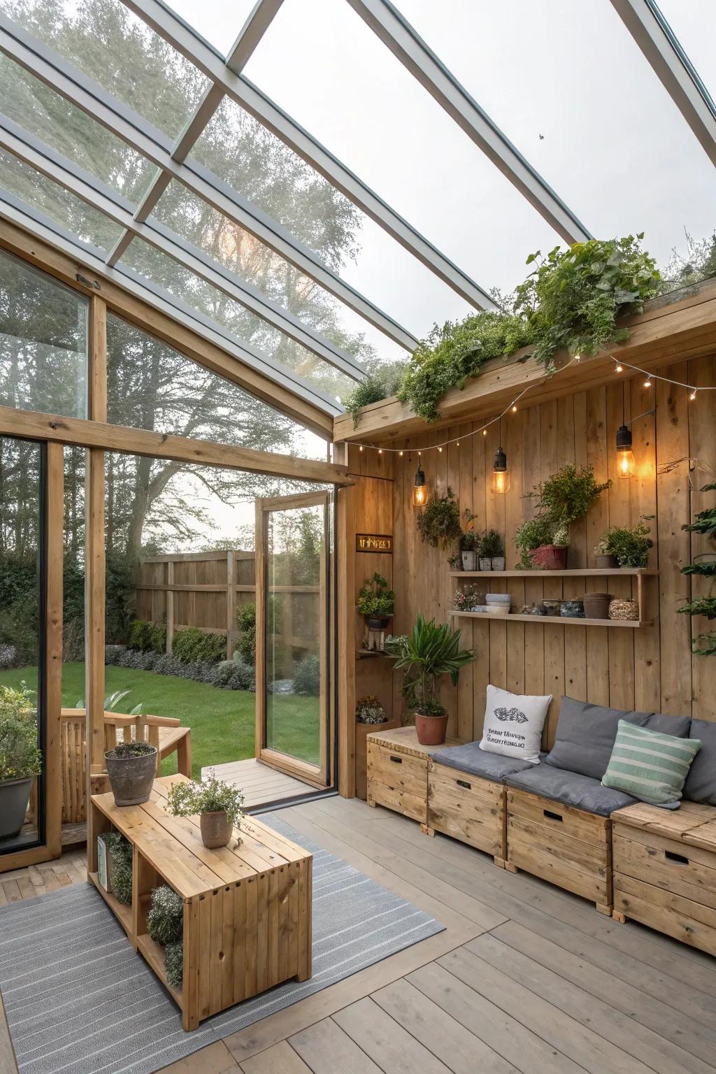 An eco-friendly garden room designed with sustainability in mind.