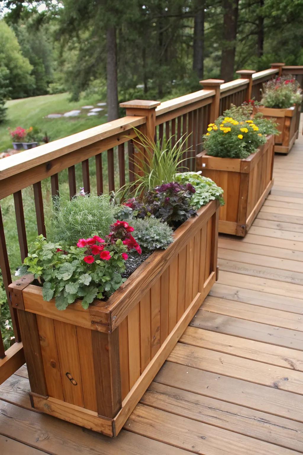 Craft your own wooden planters for a custom look.