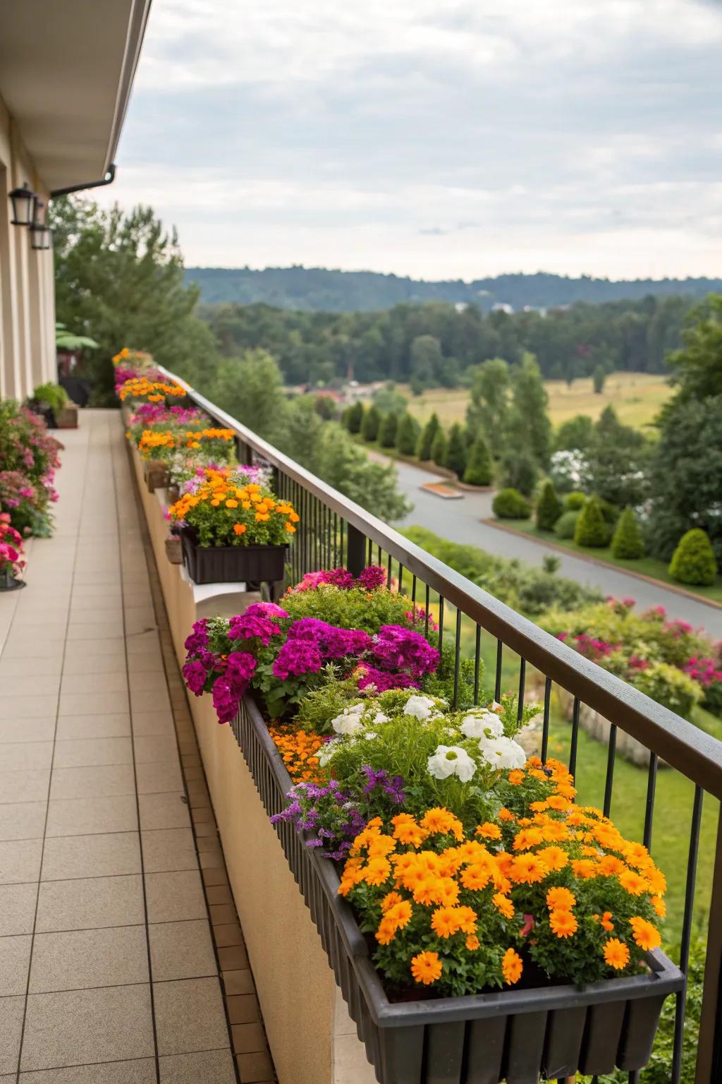 Brighten your space with vibrant flower boxes.