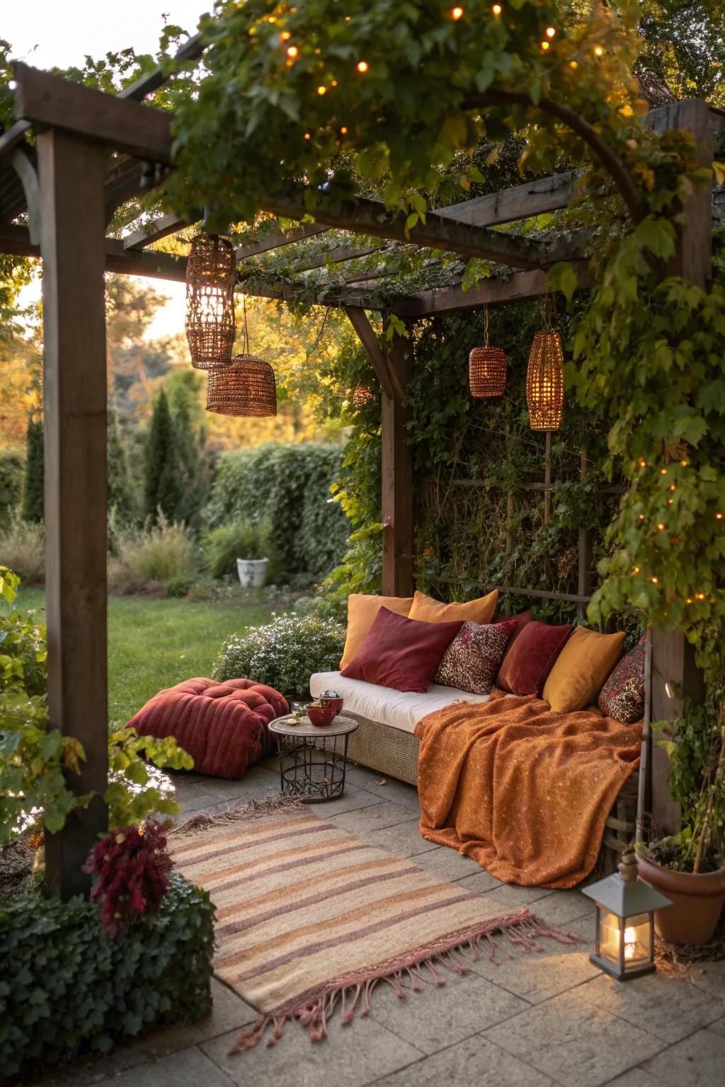 Adapt your pergola with seasonal elements for year-round appeal.