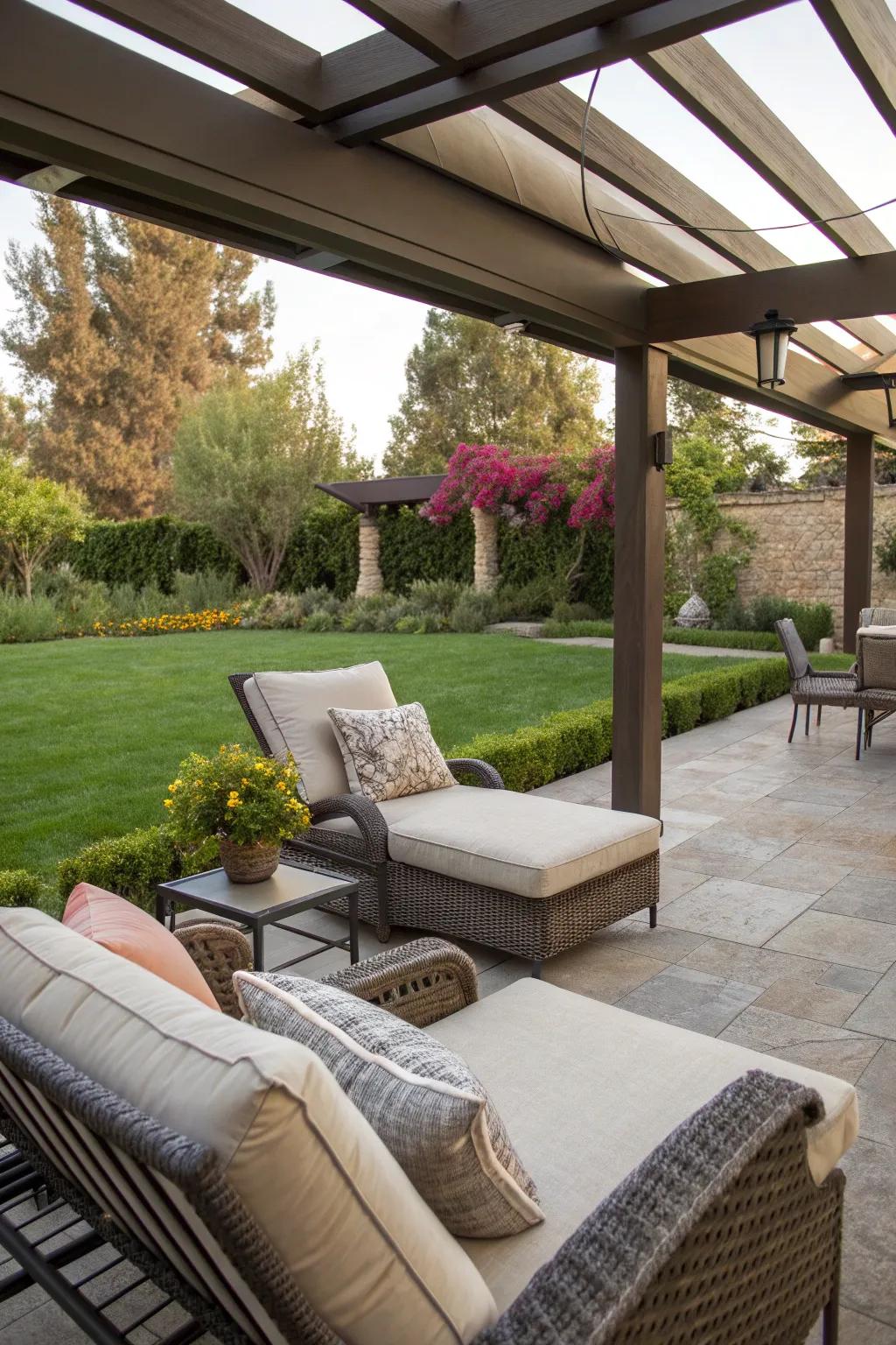 Comfortable lounging areas invite relaxation.