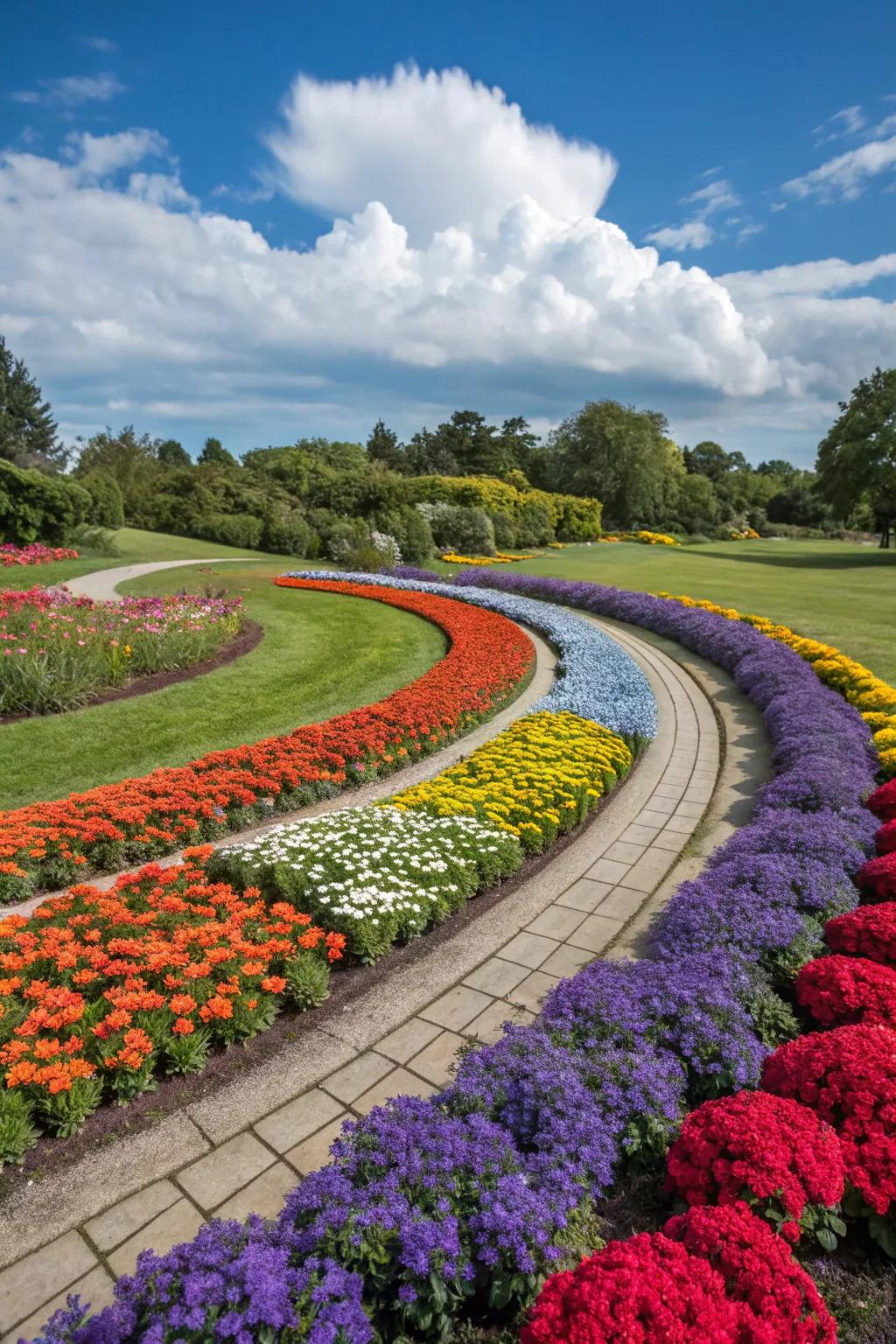 Mono-color beds create striking rainbow visuals.