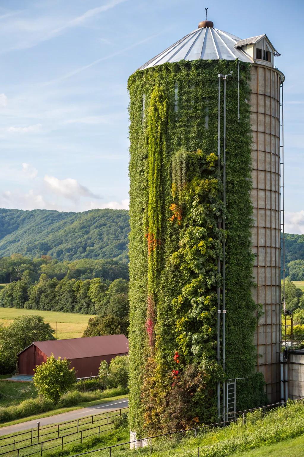 A vertical garden silo brings nature to new heights.