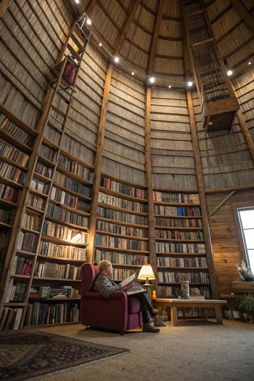 Step into a world of stories within this unique silo library.