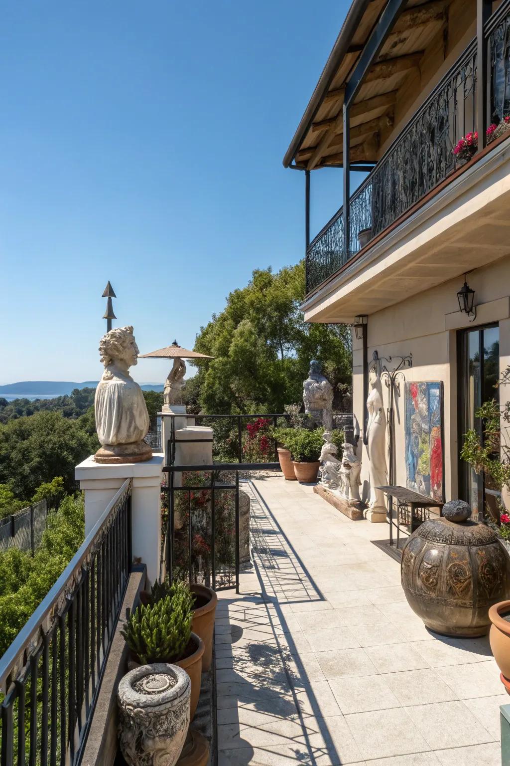 Outdoor art adds a personal touch to your balcony.