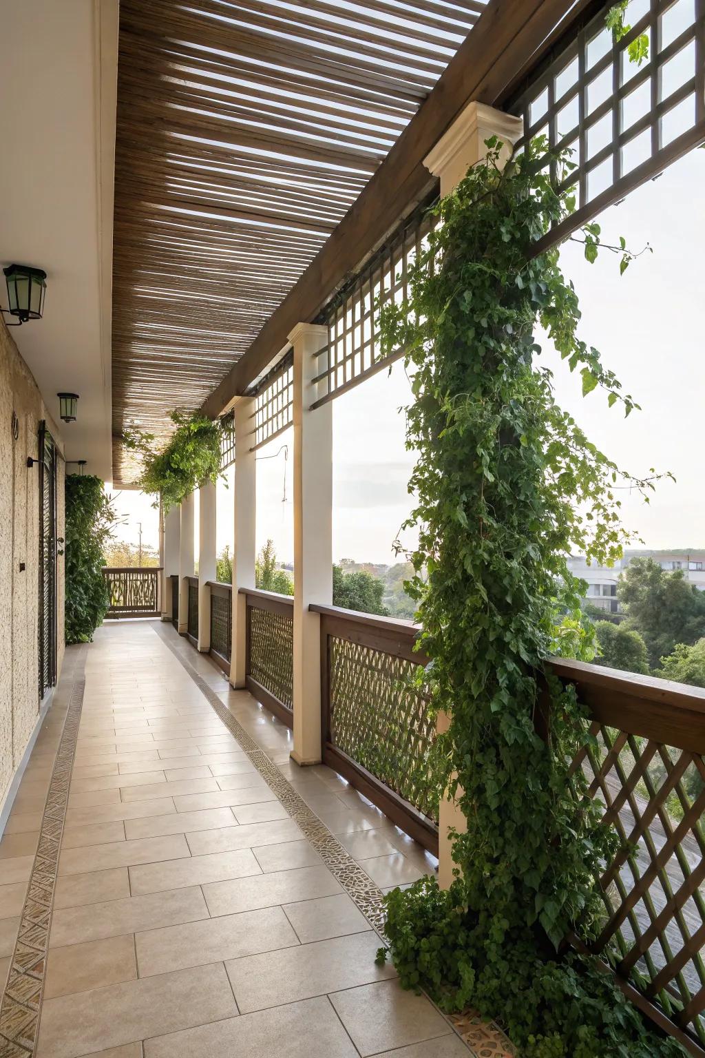 Privacy screens add a touch of seclusion.