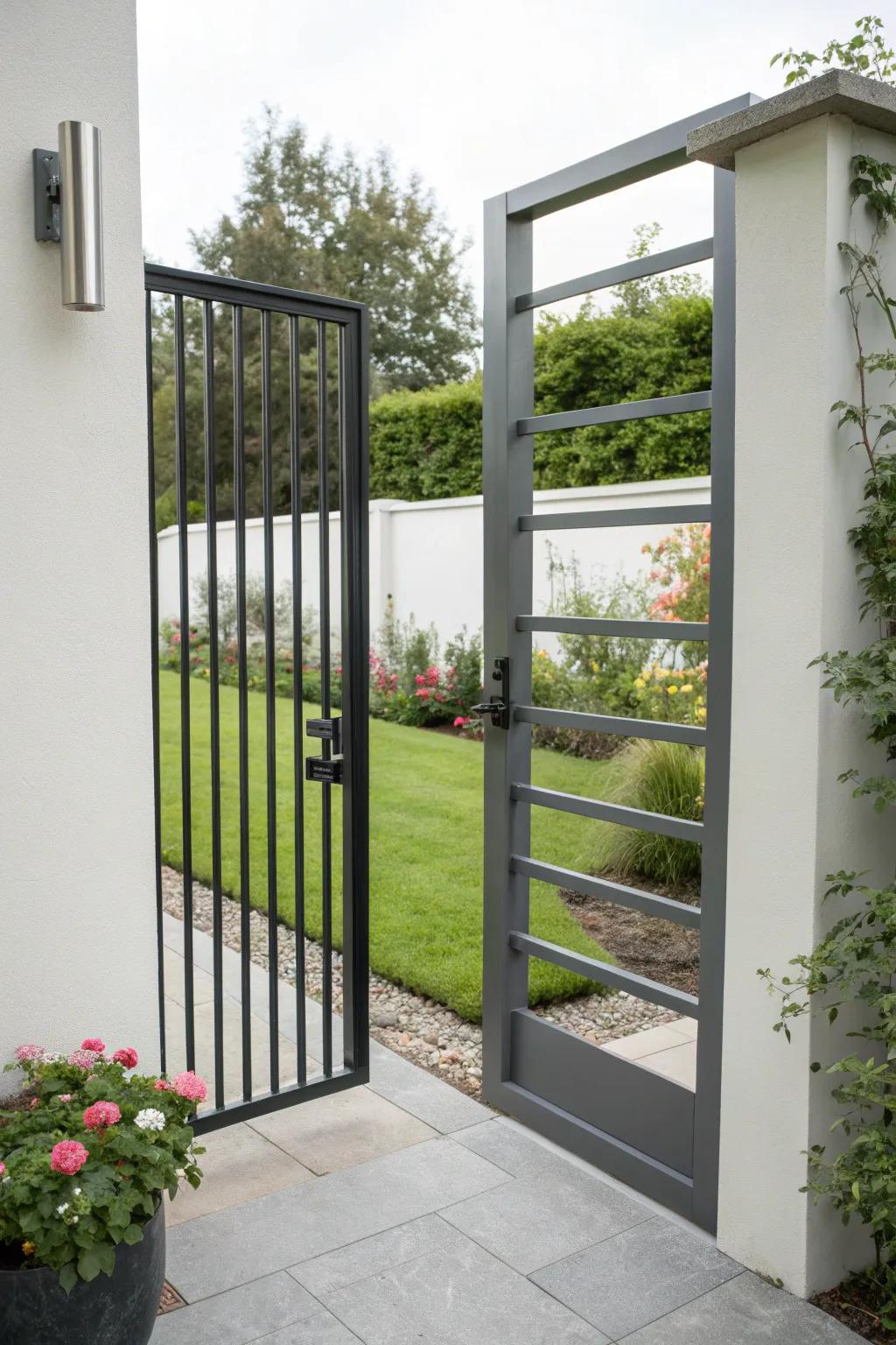 Minimalist metal slats offer a sleek and modern look.