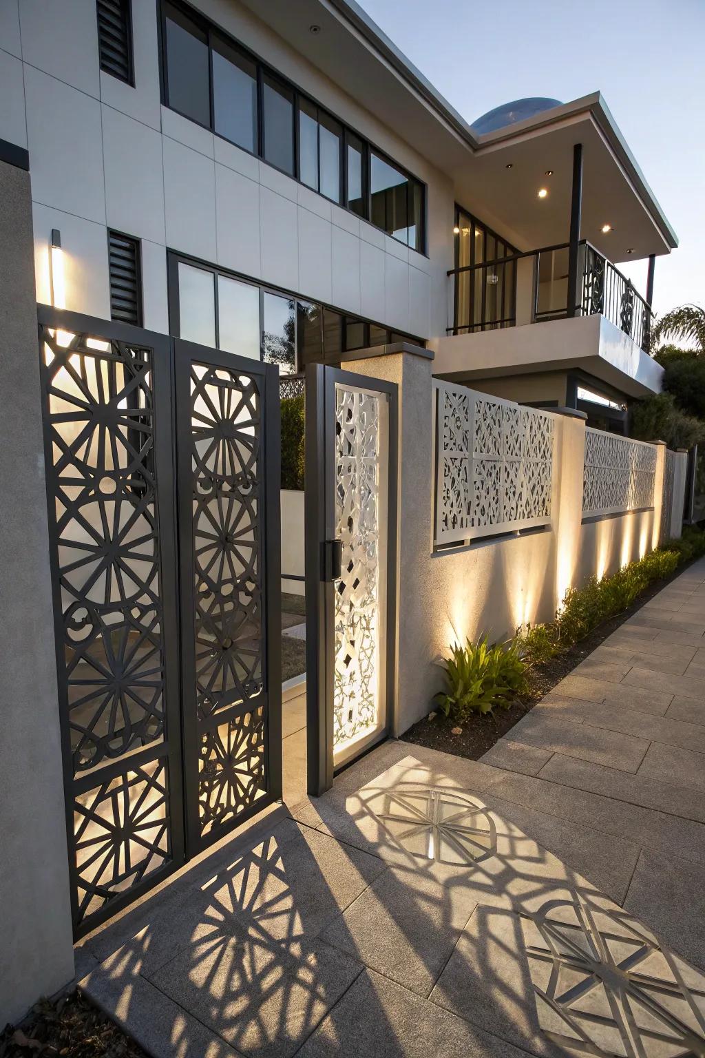 Geometric cutouts add a modern touch with stunning shadow play.