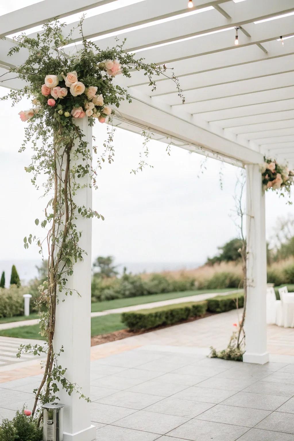 A minimalist pergola with sleek, modern design.