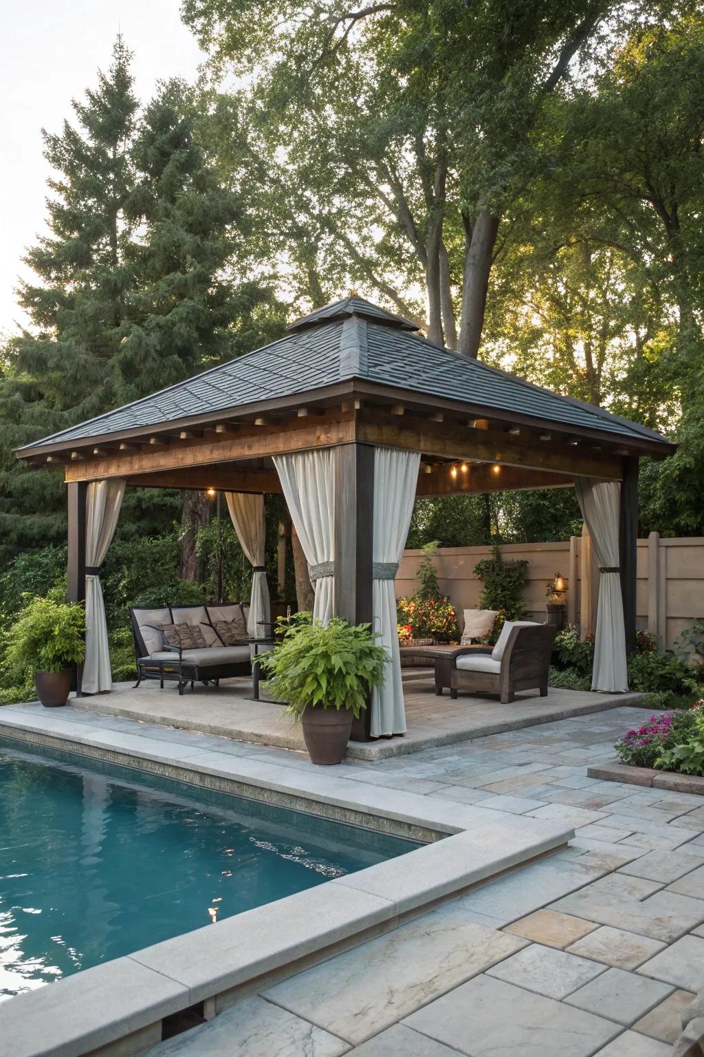 Stay cool and protected with a stylish cabana roof.