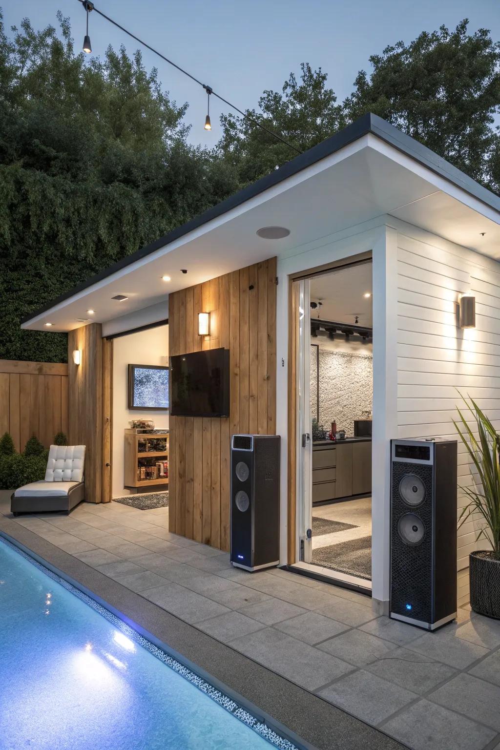 Smart technology enhances convenience and enjoyment in your cabana.