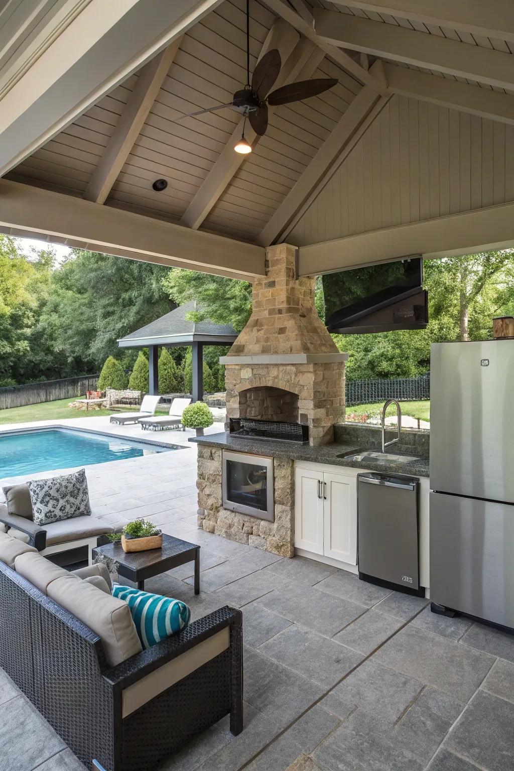 Modern amenities make your cabana a hub for entertainment.