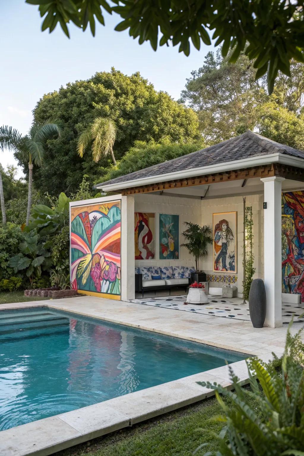 Artwork and sculptures bring a unique, creative flair to your cabana.