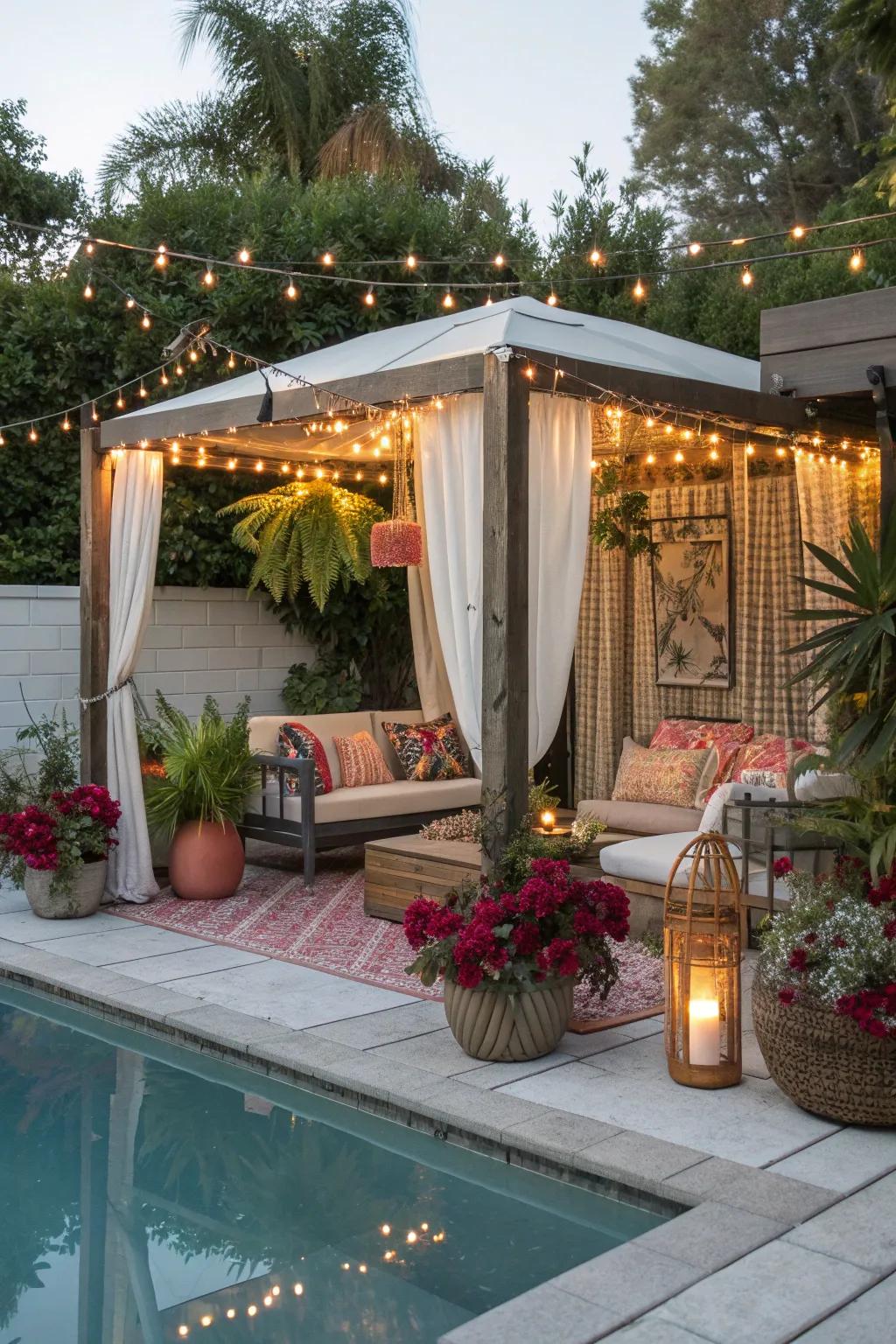 Personalize your cabana with thoughtful decorative touches.