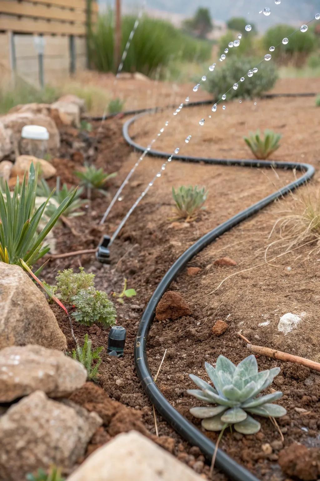 Drip irrigation ensures your plants receive water efficiently and effectively.