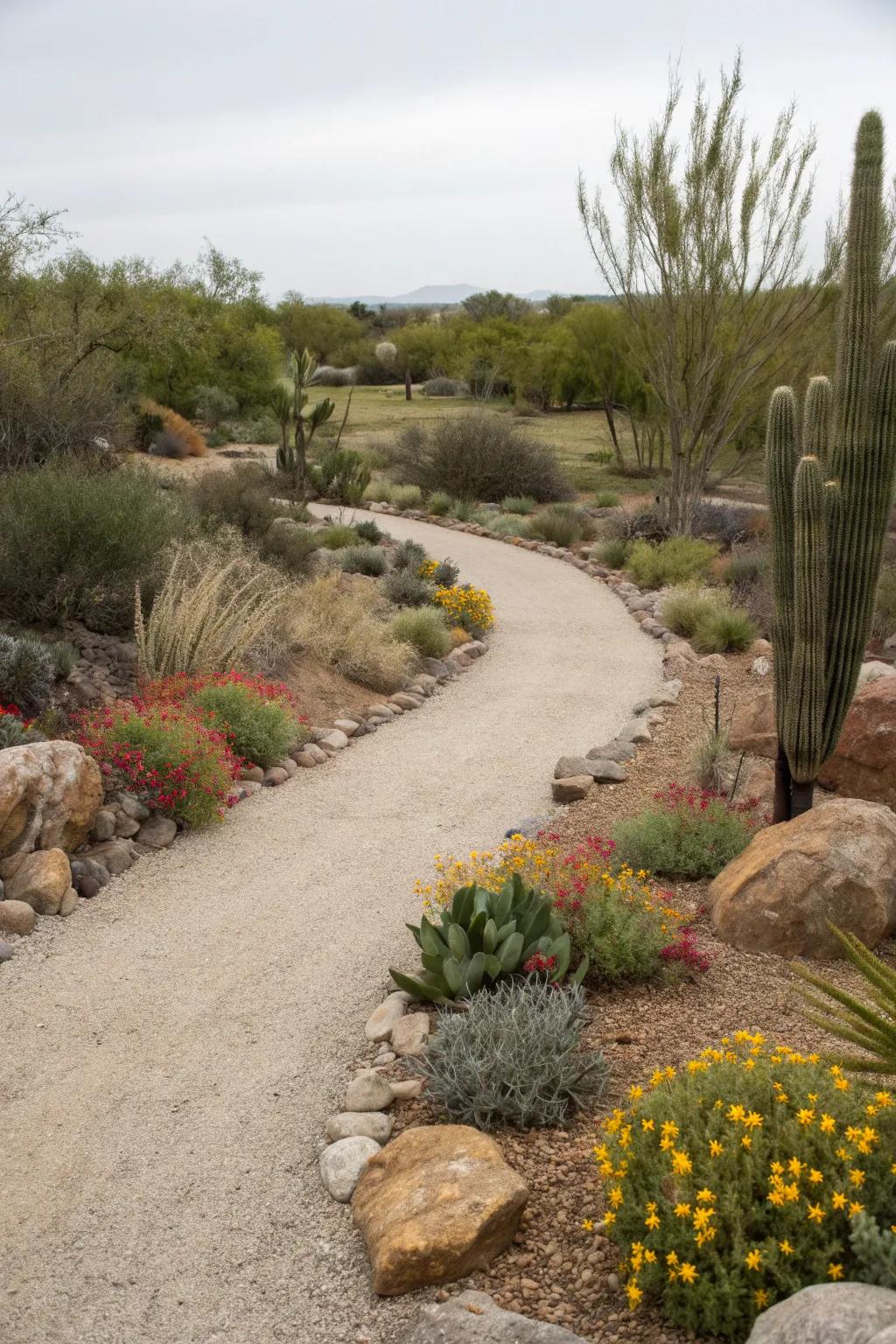 Gravel pathways provide structure and beauty to your outdoor space.