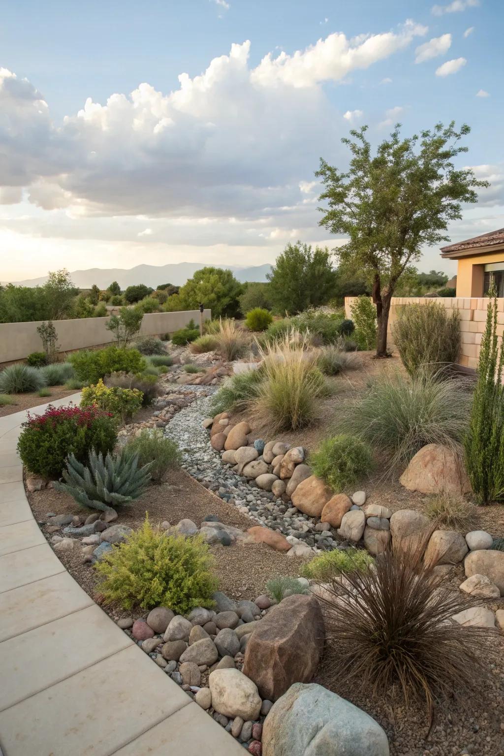 Rain gardens offer a sustainable approach to managing water runoff.