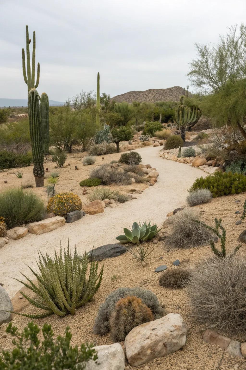 Desert themes create a striking and memorable garden design.