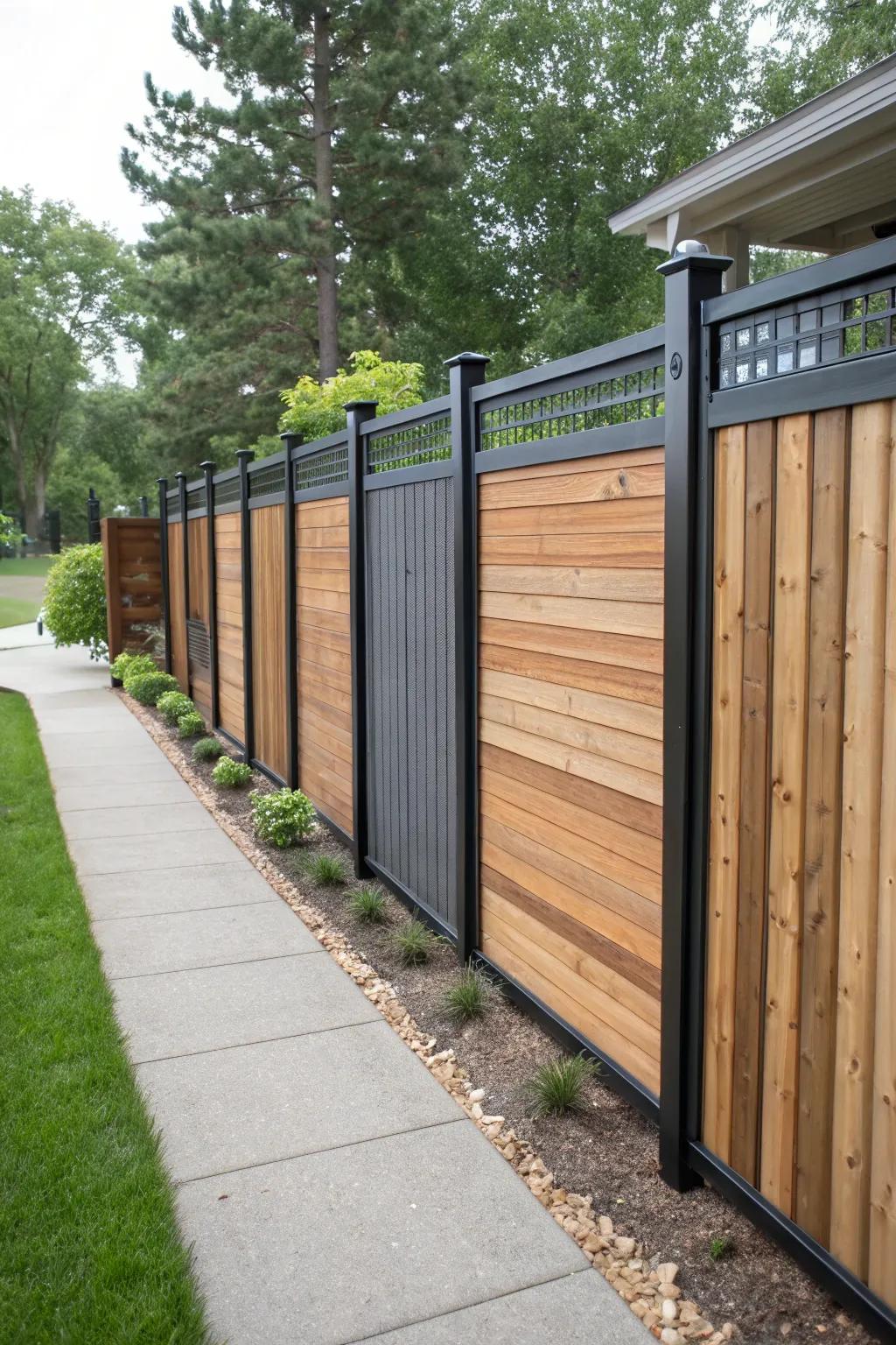 Mix materials to create a fence that's uniquely yours.