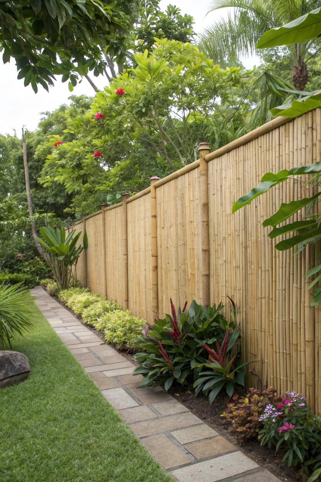 Bamboo fencing adds an eco-friendly, tropical touch to your yard.