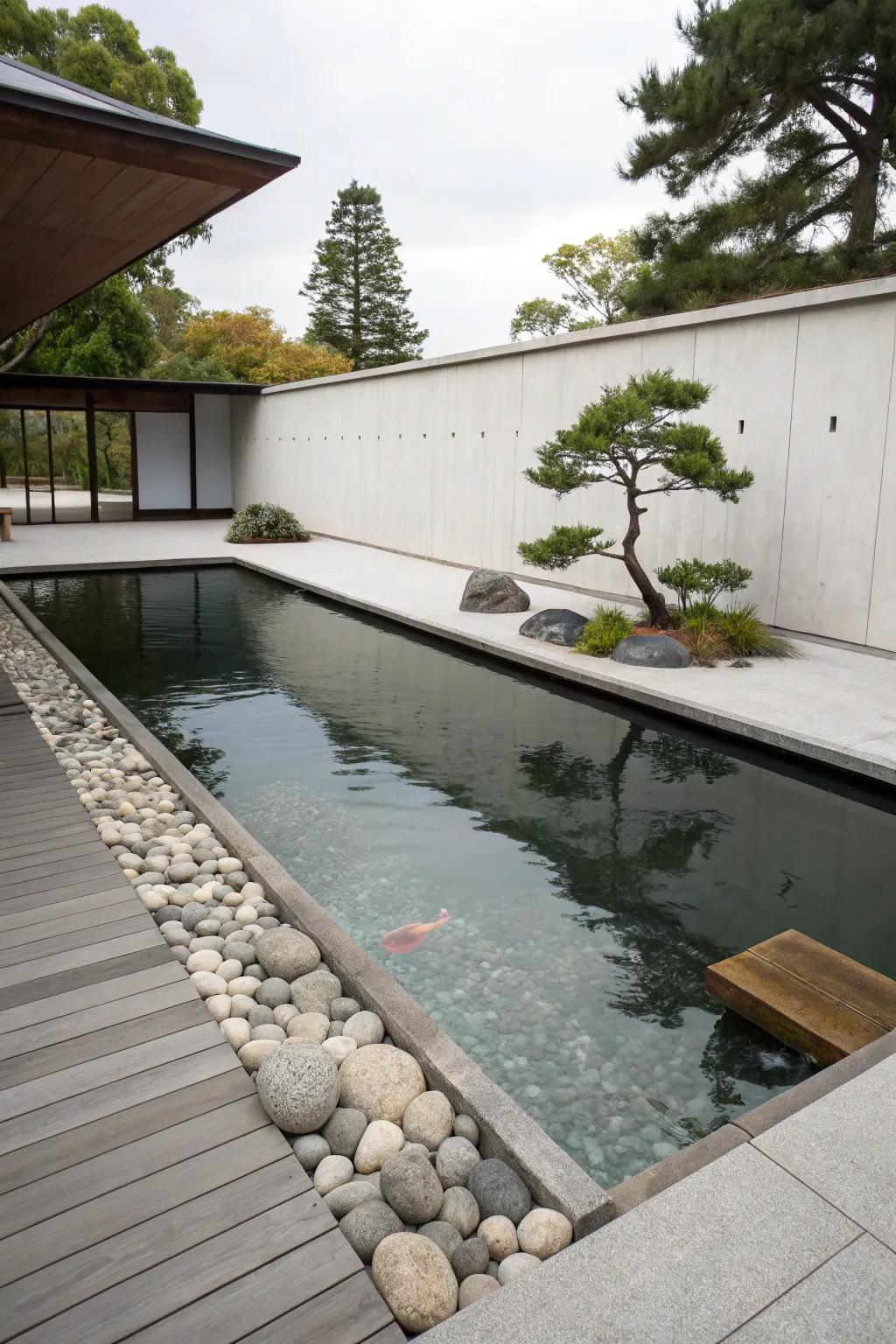 Minimalist design highlights simplicity and tranquility.