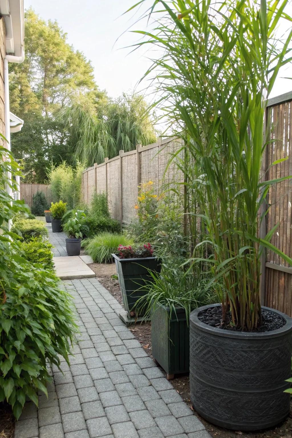 Container gardens offer flexible privacy solutions