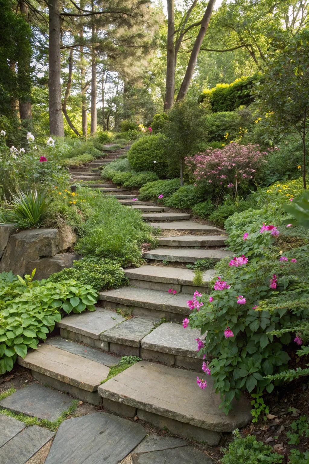 Seamless pathways create a harmonious garden flow.