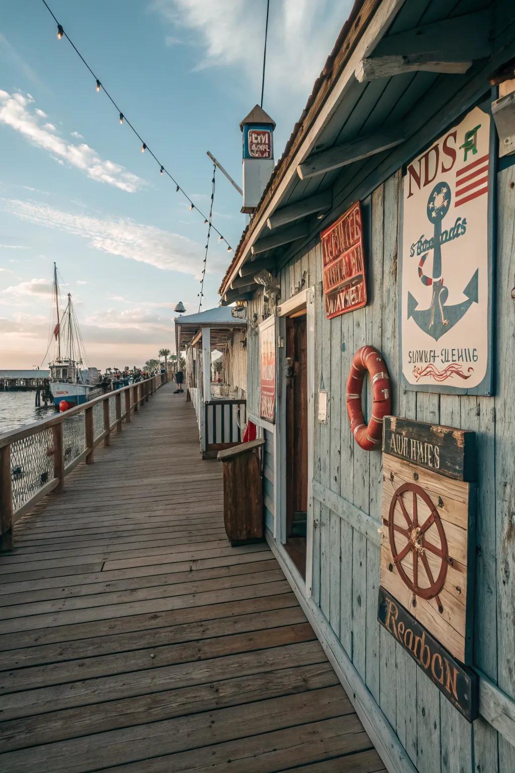 Vintage maritime signs bring character to your nautical deck.