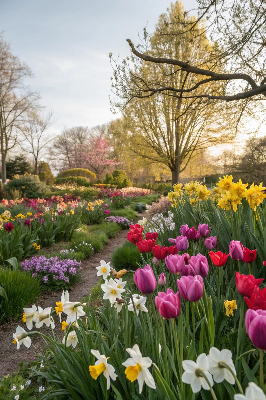 Seasonal bulbs herald the arrival of spring.
