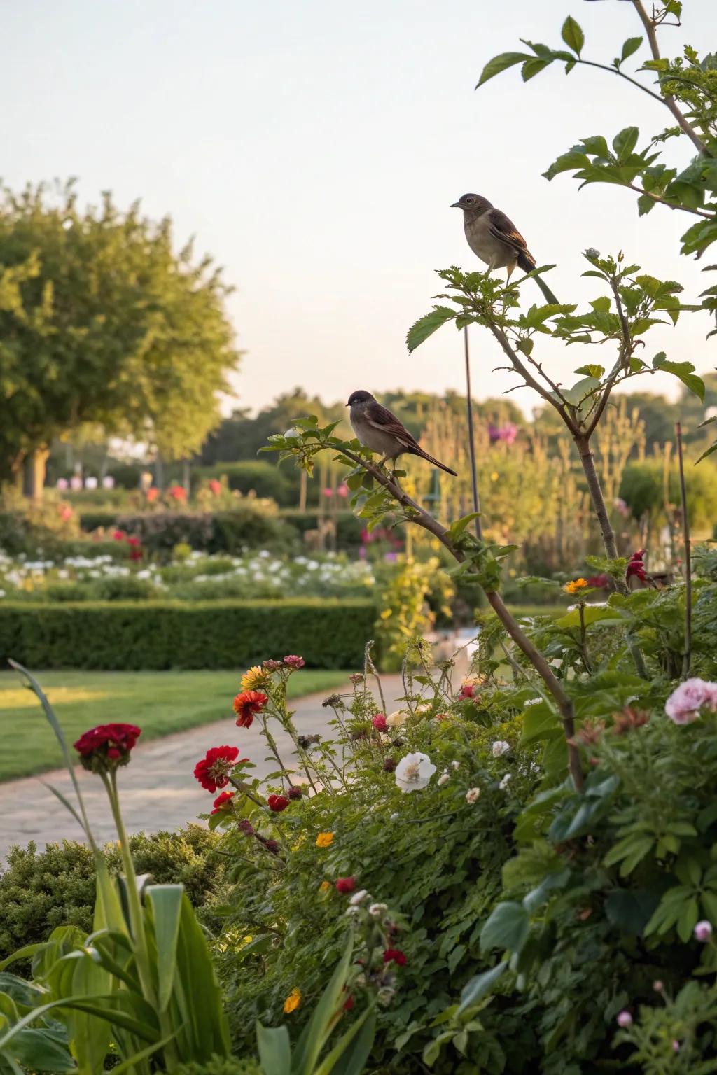 Gardens can be a haven for birds and pollinators.