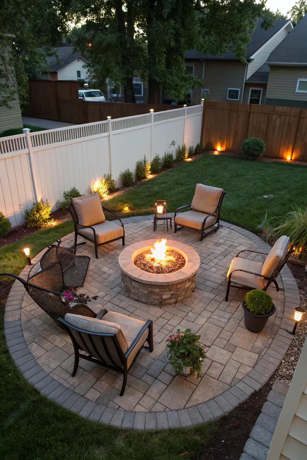 Round fire pits offer a charming and intimate setting for gatherings.