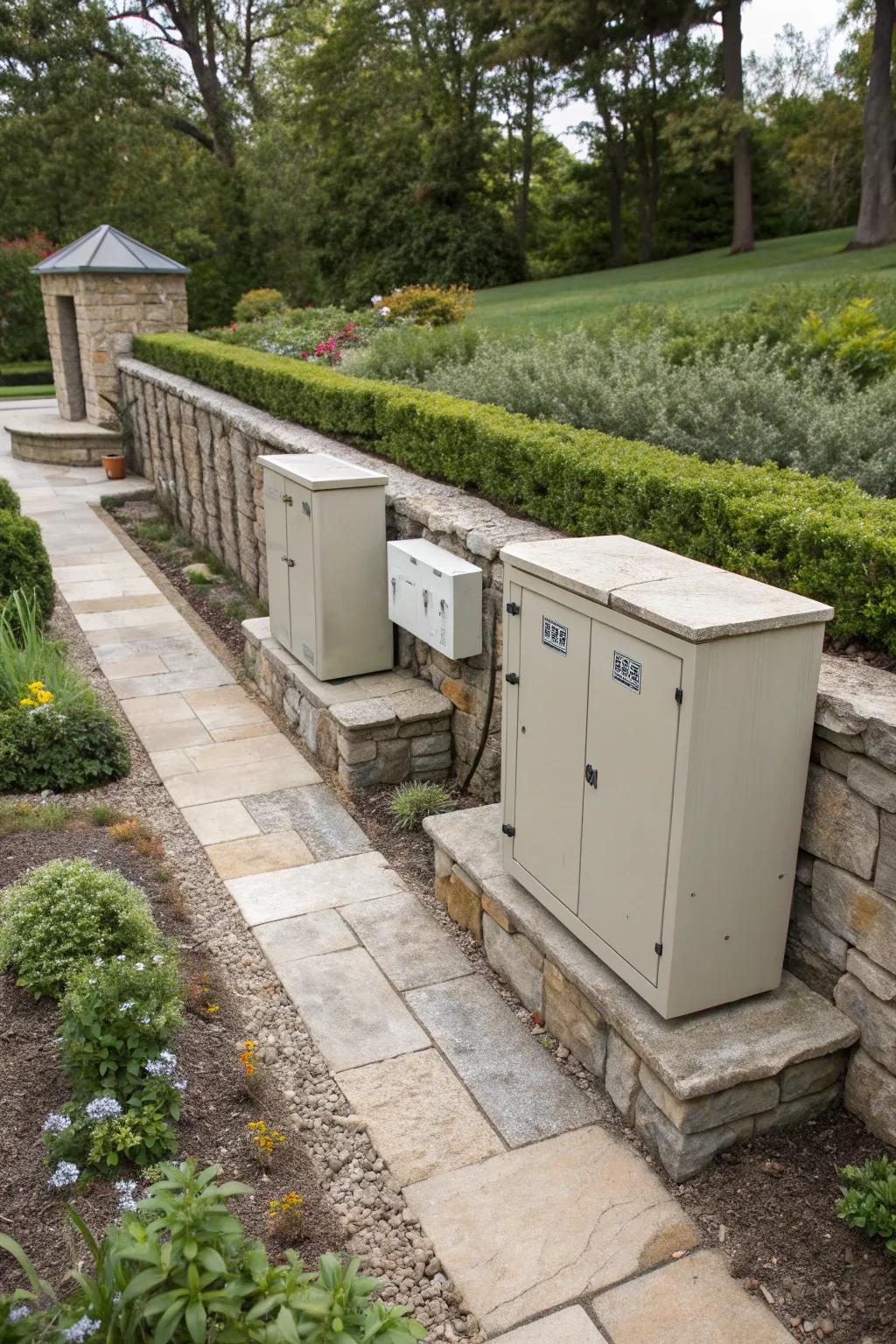 Stone enclosures offer a durable and stylish option.