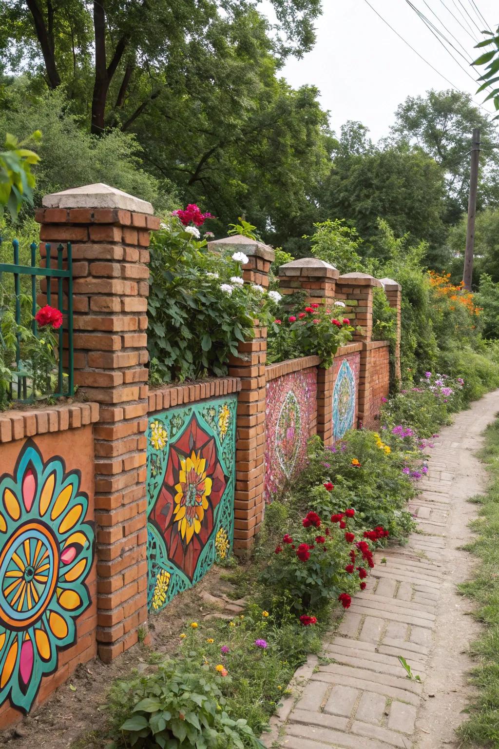 Eye-catching designs with colorful brick patterns.