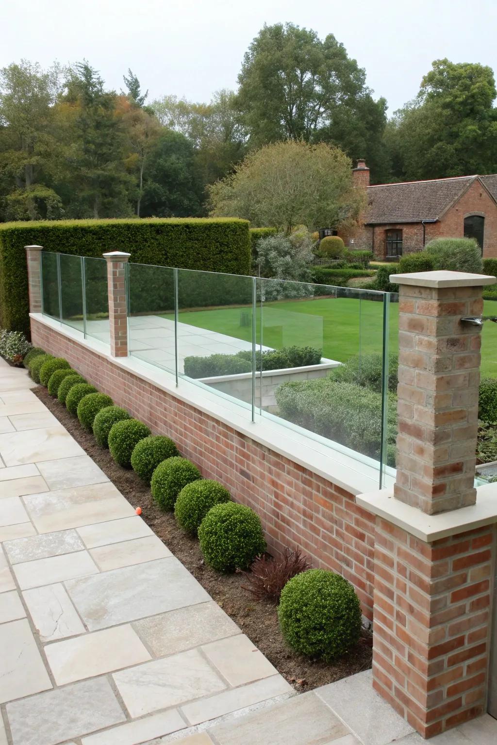 Modern minimalism with brick and glass.