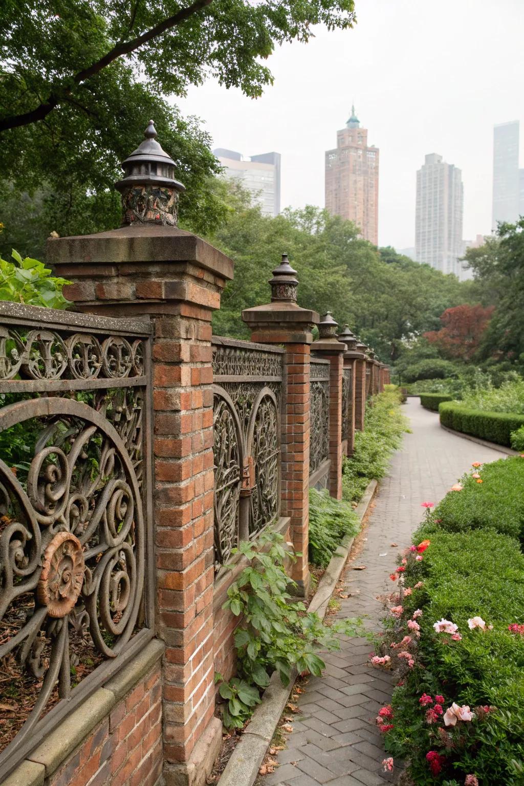 Industrial elegance with brick and metal fusion.