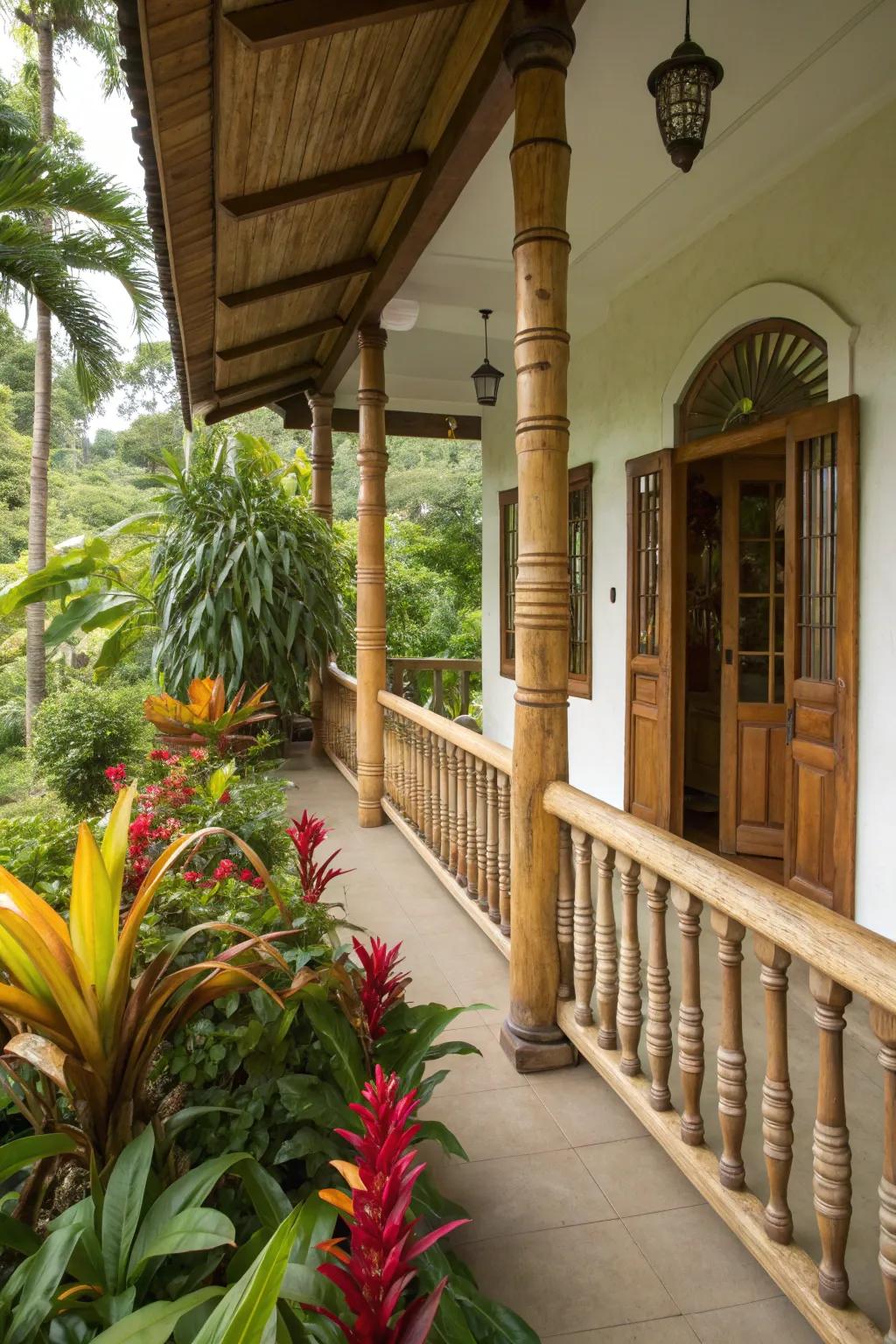 Bamboo spindles offer a sustainable and stylish option.