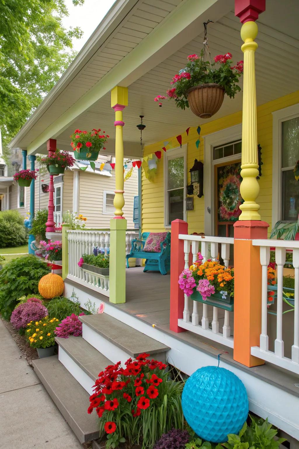 Colorful spindles make a bold, personalized statement.