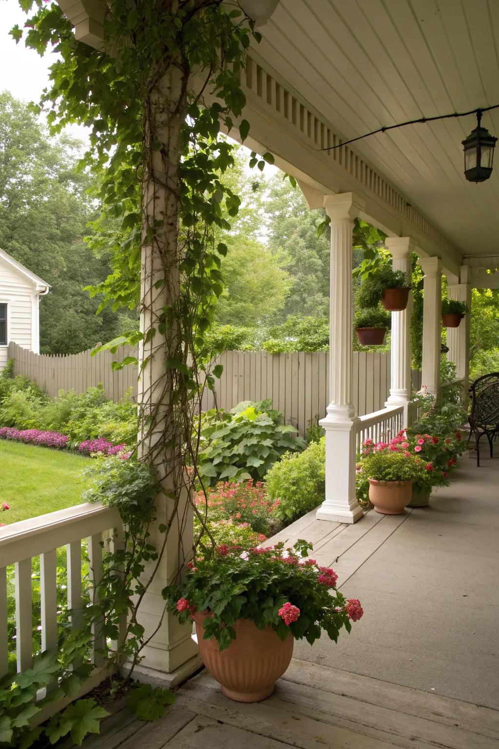 Nature-inspired spindles blend beautifully with garden settings.