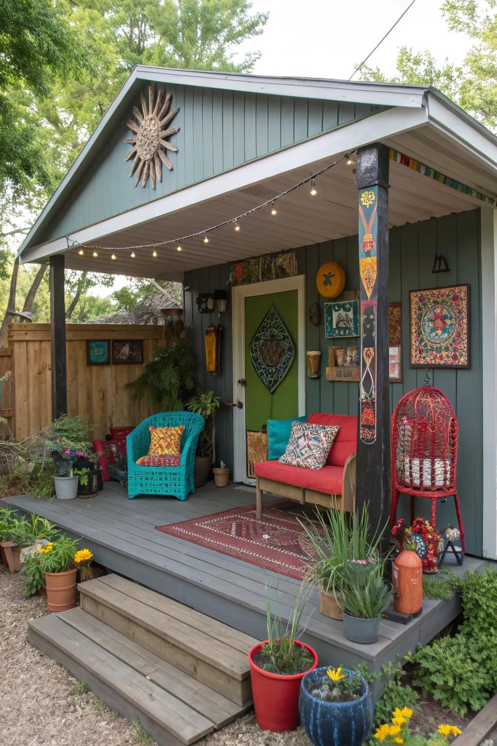 Express your creativity with an artistic flair on your porch