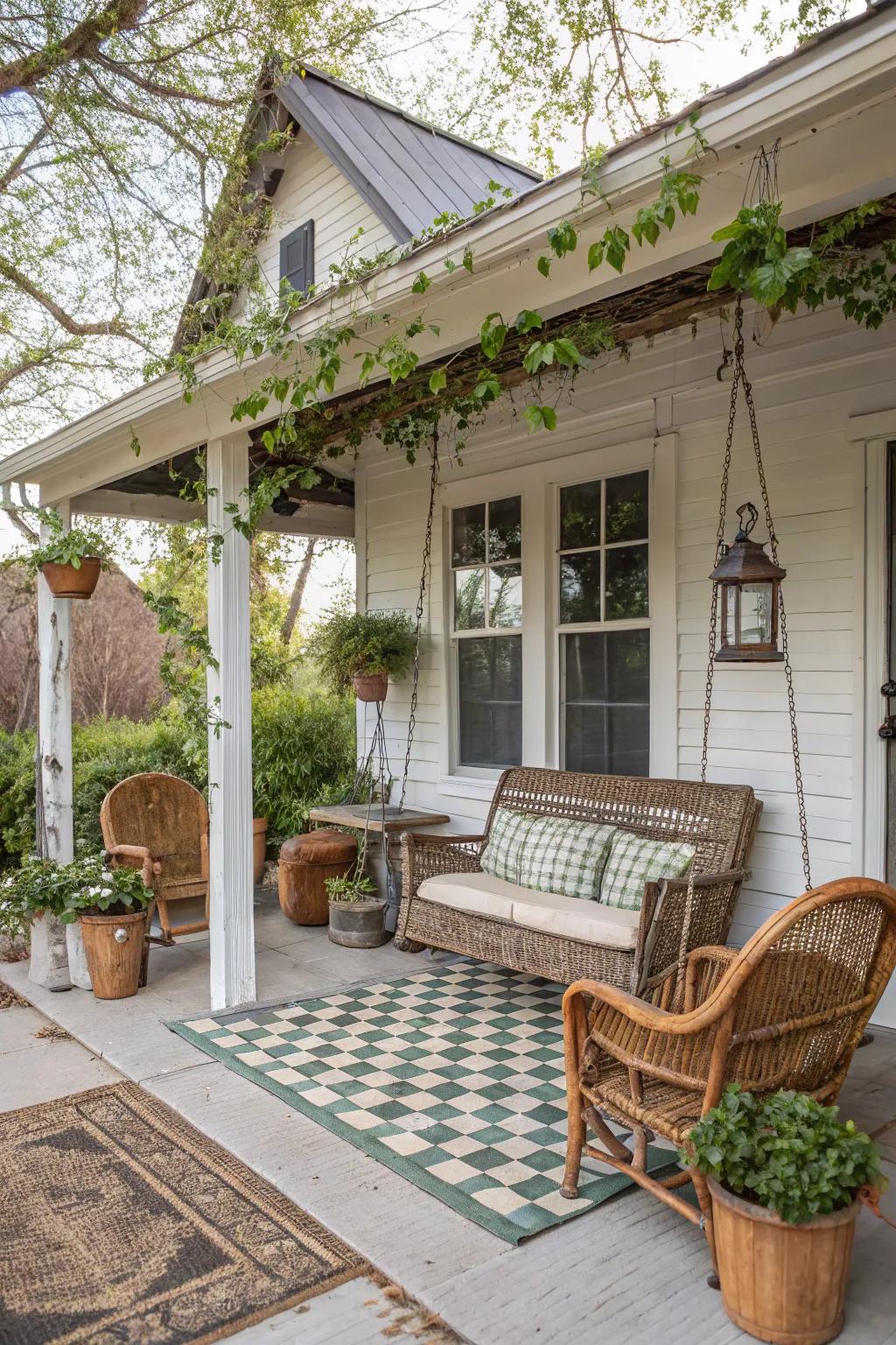 Step back in time with a vintage-inspired shed roof porch