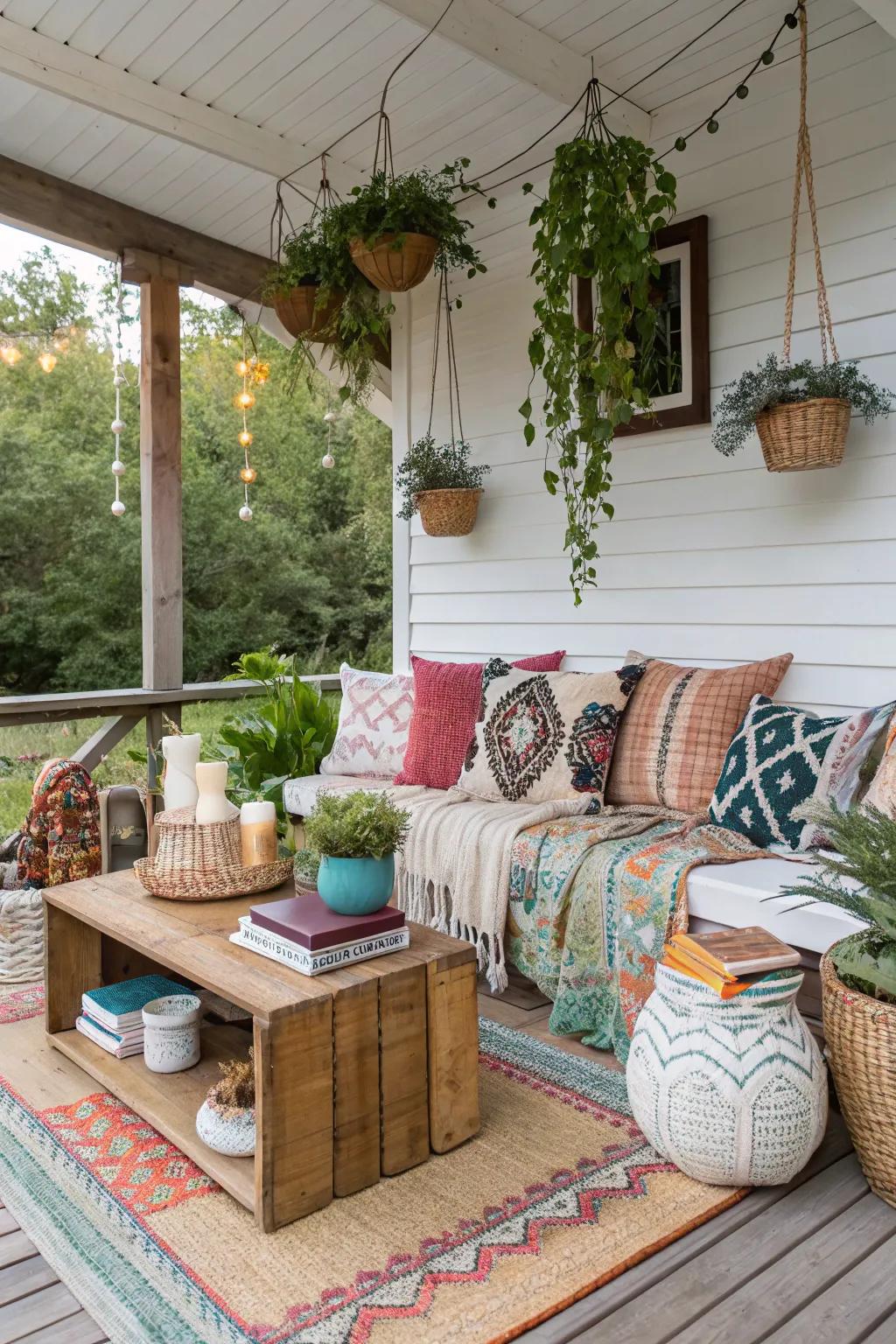 Embrace your free spirit with a boho chic porch