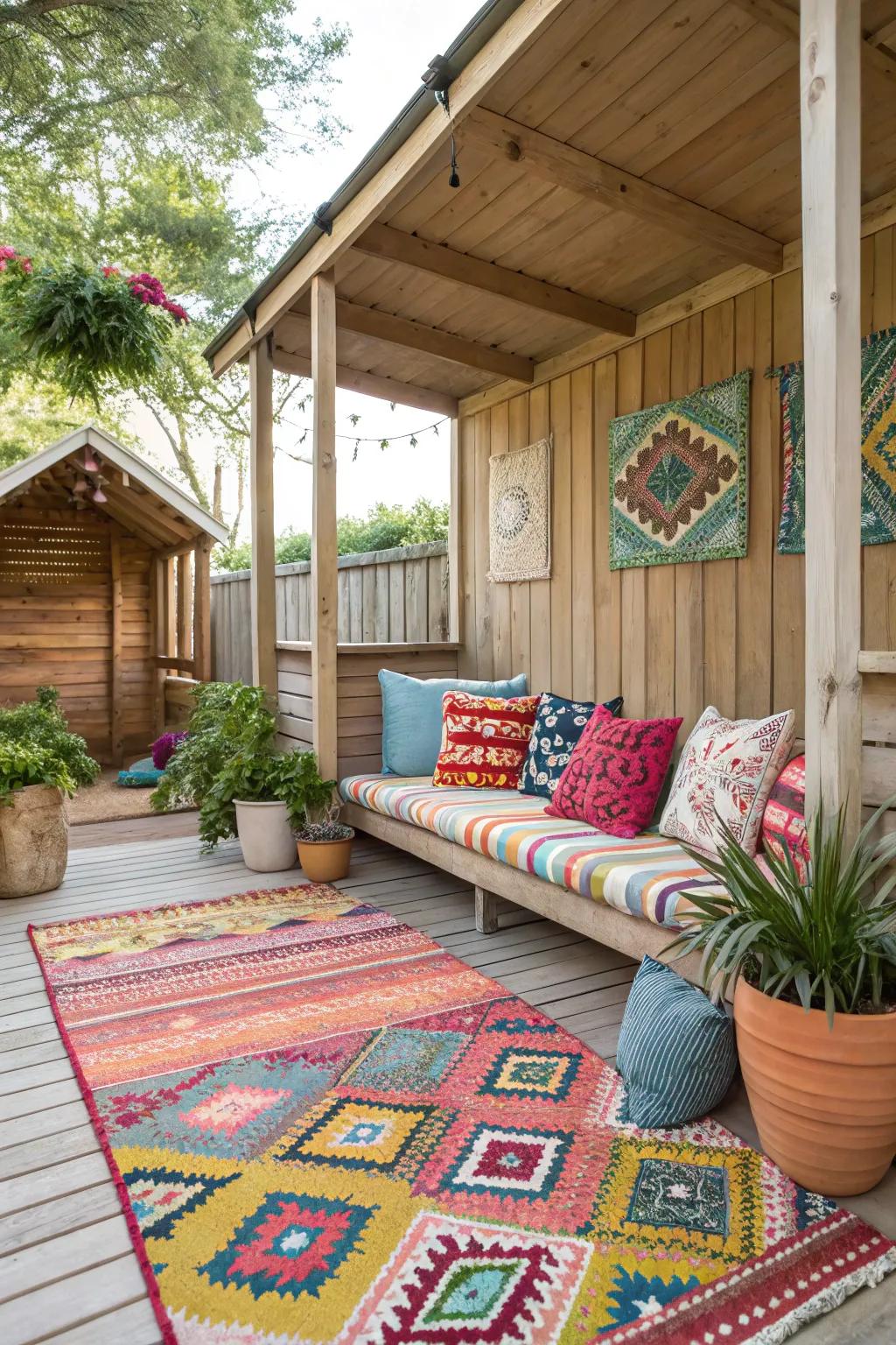 Add a splash of fun with playful patterns on your porch