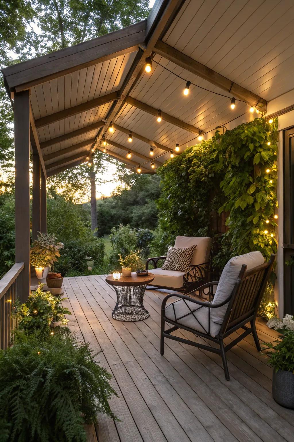 Create evening magic with hidden lighting on your porch