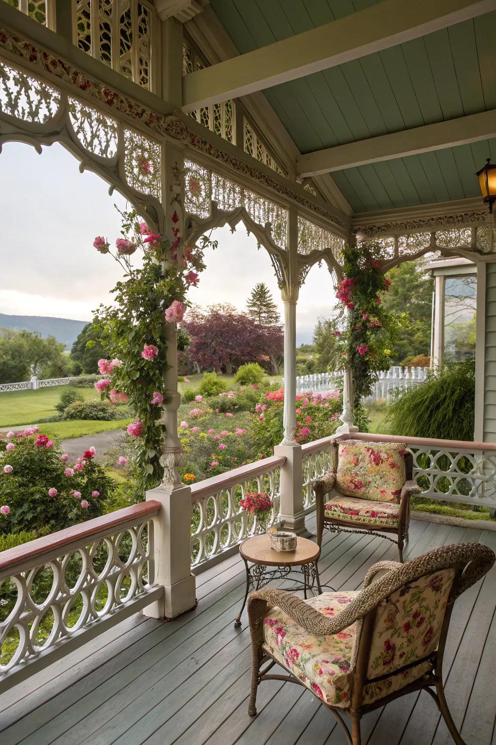 Step into timeless beauty with Victorian elegance on your porch