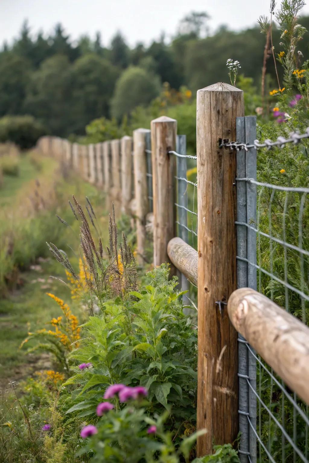 Create visual interest with a mix of different textures along your fence.