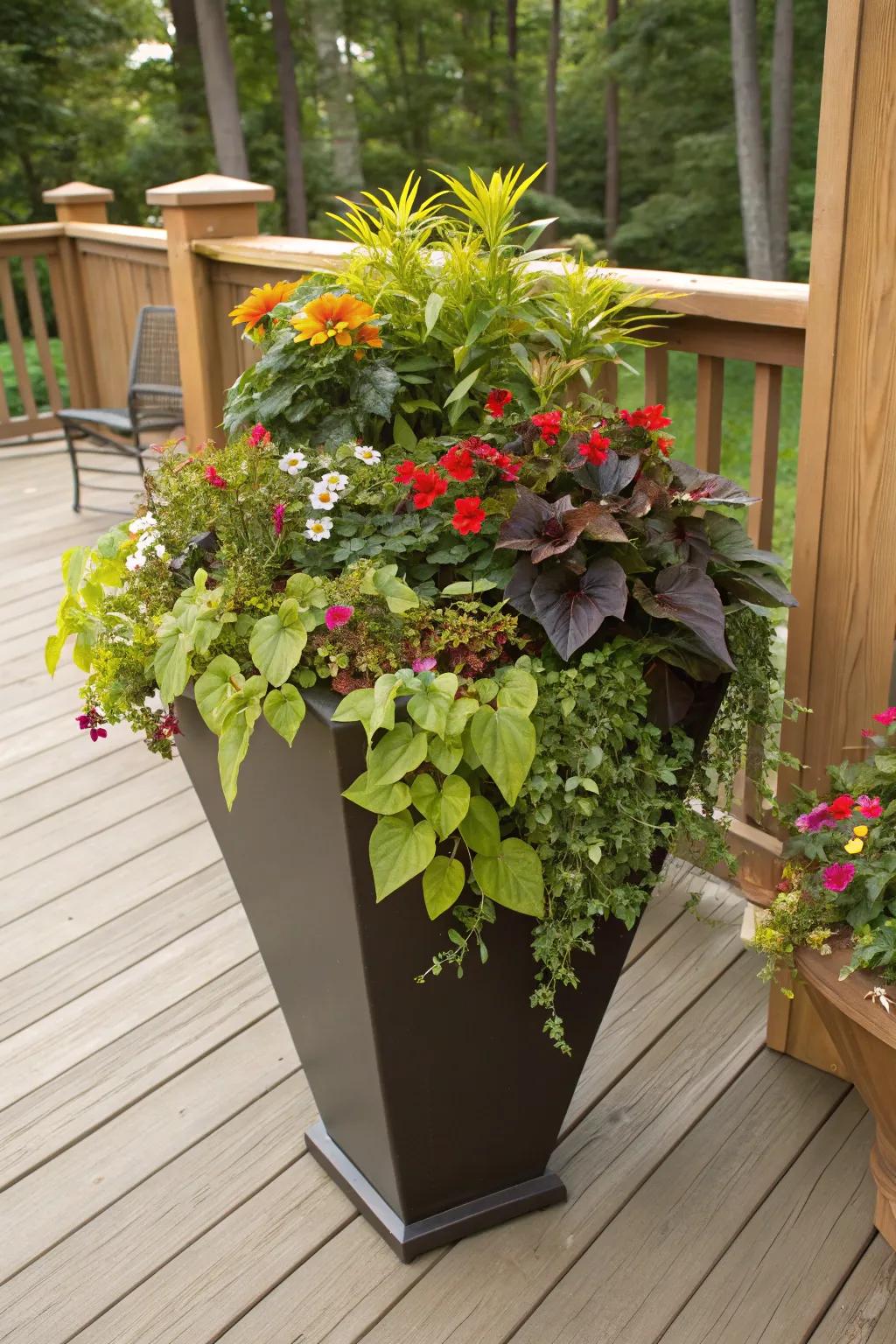 Corner planters transform underutilized spaces into vibrant displays.