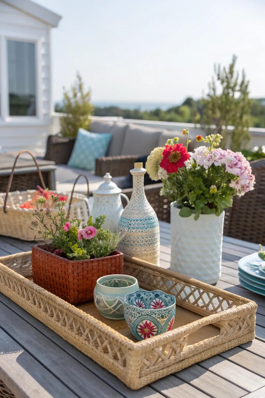 Decorative accents personalize and beautify your patio.